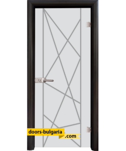 Стъклена интериорна врата, Gravur G 13-5, каса Венге