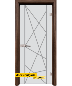 Стъклена интериорна врата, Gravur G 13-5, каса Тъмен Орех