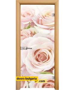 Стъклена интериорна врата, Print G 13-7, каса Светъл Дъб