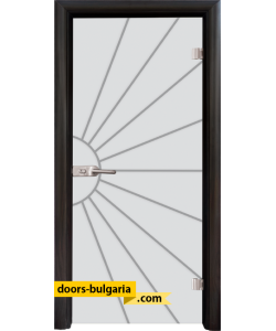 Стъклена интериорна врата, Gravur G 13-2, каса Венге