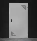 Multifunctional door, RAL 9006, perforated